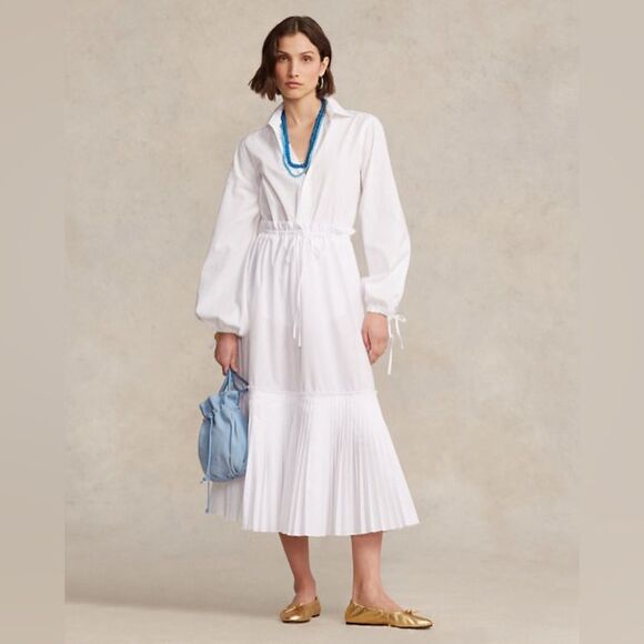 Polo Ralph Lauren Dresses & Skirts - NWT Polo Ralph Lauren Pleated-Hem Drawstrine A-Line
Skirt Sz 14 in White